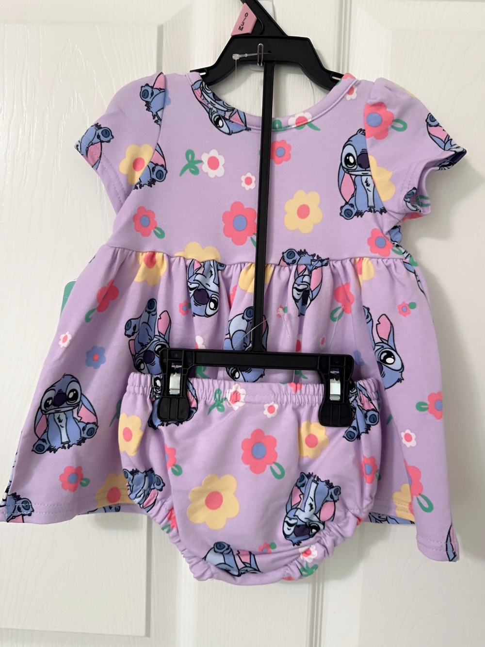 Disney Stitch Baby Girl Viscose Bamboo French Terry Floral  Dress And Panty Set - Picture 9 of 10